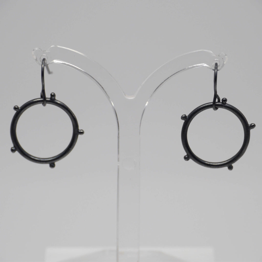 Sterling Silver Oxidised Dangly Bee Earrings - Affordable - Martha Jackson