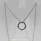 Circle Necklace, Oxidised Black Silver