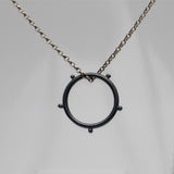 Circle Necklace, Oxidised Black Silver