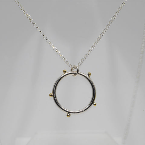 Circle Necklace, Silver & Gold