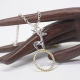 Stag on 22ct Gold Plated Twisted Wire Circle Necklace