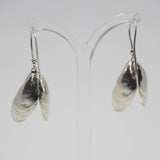 Double mussel shell earrings silver and gold